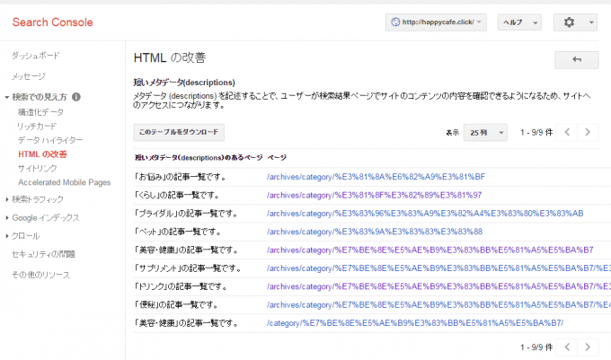 Google Search ConsoleのHTMLの改善